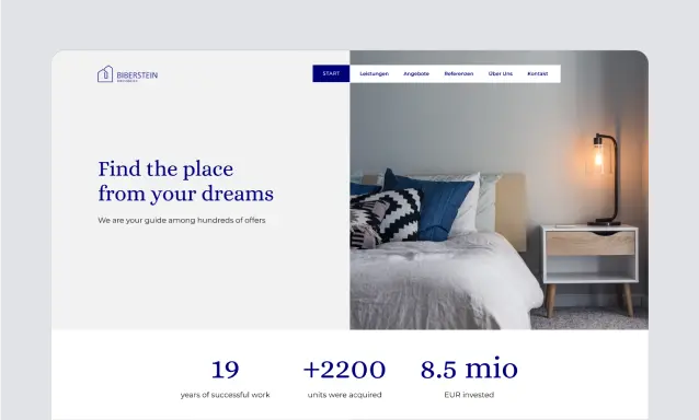 Corporate website for real estate and investments